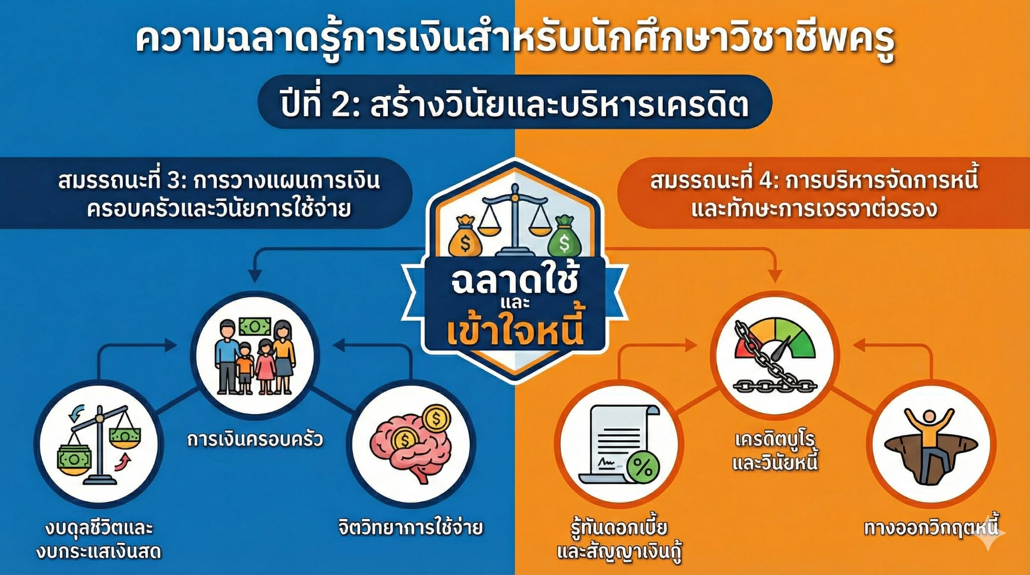 ความฉลาดรู้การเงินสำหรับนักศึกษาวิชาชีพครู ปีที่ 2: สร้างวินัยและบริหารเครดิต ED-FL-002